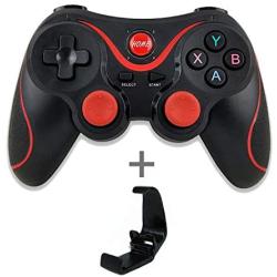 Wireless Android Gamepad T3 X3 Wireless Joystick Game Controller Bluetooth BT3.0 Joystick for Mobile Phone Tablet TV Box Holder-Black with Bracket-