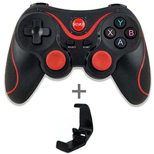Wireless Android Gamepad T3 X3 Wireless Joystick Game Controller Bluetooth BT3.0 Joystick for Mobile Phone Tablet TV Box Holder-Black with Bracket-