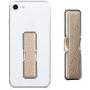 kwmobile Universal Elastic Finger Holder for Smartphones - PU Leather Stretch Grip Finger Strap with Stand Compatible with All Smartphones - Gold