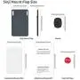 Sinjimoru Removable Cell Phone Wallet with Flap, Wireless Charging Compatible Phone Card Holder Wallet and iPhone Mount, Sinji Mount Flap Grey
