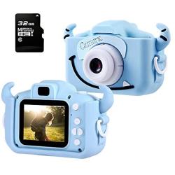 iGANK Kids Camera, Digital Video Recorder Camera for 3-9 Years Old Girls and Boys, Rechargeable 12MP 2.0 Inch HD Shockproof Mini Kids Camcorder with 32GB Card (Blue)