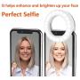 Selfie Ring Light, Rechargeable Cell Phone Ring Light 3 Tones Selfie Fill Light with 40 LED Beads Makeup Light Ring for  Photography Video,Selfie, Livestream (White)