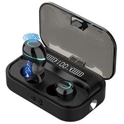 Wireless Earbuds, Bluetooth 5.1 Wireless Noise Cancelling Earbuds with LED Display Charging Case, Touch Control Wireless Headphone IPX7 Waterproof in-Ear Earphones with Built-in Mic for Sports,Work