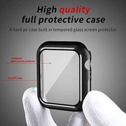 Smiling Case for Apple Watch Series 4 & Series 5 44mm with Buit in Tempered Glass Screen Protector- All Around Hard PC Protective Case High Definition Clear Ultra-Thin Cover for Apple watch Series 4/5