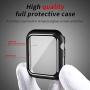 Smiling Case for Apple Watch Series 4 & Series 5 with Buit in Tempered Glass Screen Protector- All Around Hard PC Protective Case High Definition Clear Ultra-Thin Cover for iwatch (Black, 40mm)
