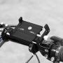 LINKEASE Universal Bike Phone Mount, Metal Bike Phone Holder, Aluminum Alloy Bicycle & Motorcycle Handlebar Cradle with 2 Adjustable Anti Shake Silicone Strap Fit for iPhone X/XR, Galaxy S9/S10, Black