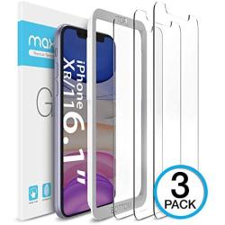 Maxboost Screen Protector Compatible with Apple iPhone 11 and iPhone XR (6.1 Inch) (3 Pack, Clear) 0.25mm Tempered Glass Screen Protector w/ Advanced HD Clarity / Case Friendly 99% Touch Accurate