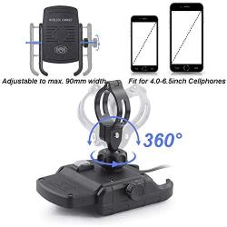 iMESTOU Motorcycle Phone Mount Wireless Charger, Waterproof Motorbike Handlebar Phone Holder 360 rotatable Compatible with iPhone Samsung Huawei etc.