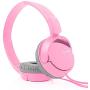 SONY Over Ear Best Stereo Extra Bass Portable Foldable Headphones Headset for Apple iPhone iPod/Samsung Galaxy / mp3 Player / 3.5mm Jack Plug Cell Phone (Rose)