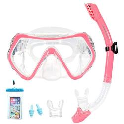 Supertrip Snorkel Set Adults-Anti-Fog Film Scuba Snorkeling Diving Mask with Impact Resistant Temperred Glass|Dry Top Snorkel,2 Mouthpieces 1 Waterproof Case Included