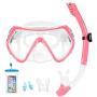 Supertrip Snorkel Set Adults-Anti-Fog Film Scuba Snorkeling Diving Mask with Impact Resistant Temperred Glass|Dry Top Snorkel,2 Mouthpieces 1 Waterproof Case Included