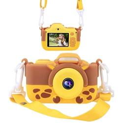 ROOCHL Kids Camera for Girls Gifts HD 2.0 Inches Screen Kids Video Camera Anti-Drop Children Selfie Toy Camera Mini Cartoon Child Camcorder for 3-14-Year-Old with Soft Silicone Case (Orange-Yellow)