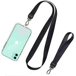 SHANSHUI Phone Lanyard, Neck Strap and Wrist Tether Key Chain Holder Universal for Phone Case Anchor Fit All Smartphones-Black