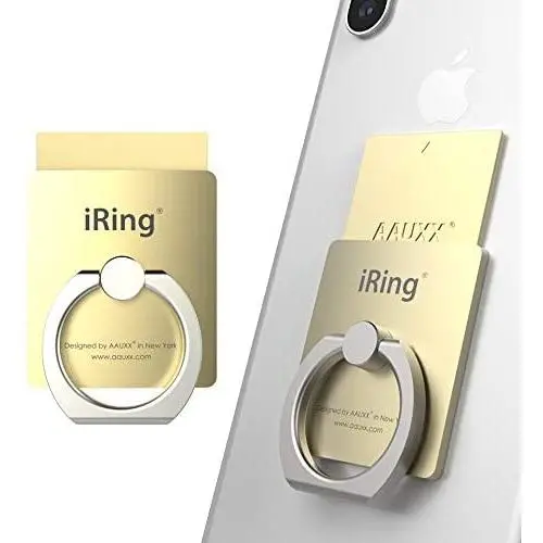 iRing Link-Detachable Plate for Wireless Charging, Include Hook Mount for Wall or Car Cradle. Original AAUXX Cell Phone Ring Grip Finger Holder Mobile Stand, Universally Compatible(Gold) iRing Link-Detachable Plate for Wireless Charging, Include Hook Mount for Wall or Car Cradle. Original AAUXX Cell Phone Ring Grip Finger Holder Mobile Stand, Universally Compatible(Gold)