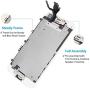 Screen Replacement for iPhone 6 [White] with Home Button, Mobkitfp Pre-Assembled LCD Display Digitizer with Camera+Earpiece+Sensors for A1549, A1586, A1589, Include Repair Tools+Magnetic Screw Mat