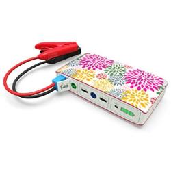 HALO Bolt Portable Car Jump Starter 57720 MWH Car Battery Jump Starter with 2 USB Ports To Charge Devices, Portable Car Charger - Pink Floral