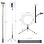 SXIYA LED Ring Light,10.2" Selfie Ring Light with Tripod Stand and Smart Phone Holder Compatible with iPhone Android for Makeup YouTube Videos Photography Adjustable Durable