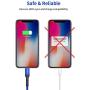 iPhone Charger Cable 6ft, JSAUX [Upgarded C89 Apple MFi Certified] Lightning Cable Nylon Braided USB Fast Charging Cord Compatible with iPhone 11 Xs Max X XR 8 7 6s 6 Plus SE 5 5s, iPad, iPod (Blue)