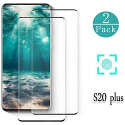 Galaxy S20 Plus Screen Protector,(S20 plus 5G) 2 Pack 9H Tempered Glass Ultrasonic Fingerprint Compatible, HD Clear,Bubble-Free,3D Curved, Scratch-Resistant for Samsung S20 Plus Glass Screen Protector