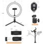 10” Ring Light LED Desktop Selfie Ring Light USB LED Desk Camera Ringlight 3 Colors Light with Tripod Stand iPhone Cell Phone Holder and Remote Control for Photography Makeup Live Streaming