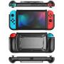 Case for Nintendo Switch, Grip Cover with 5+2 Storage Slots for Game Cards, Multi-Angle Adjustable Stand, Portable Cover with Shock Absorbing and Scratch Resistant Design (Blue)