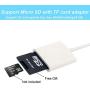 FA-STAR SD Card Reader, Digital Camera Reader Adapter Compatible with iPhone/iPad (Support iOS 13 and Before), Trail Game Camera Viewer Compatible with iPhone/iPad, Plug and Play - White