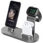 OLEBR Charging Stand Compatible with iWatch 5 and 4 Watch Charging Stand for AirPods, iWatch Series 5/4/3/2/1,iPhone 11/11 Pro/11 Pro Max/Xs/X Max/XR/X/8/8Plus/7/7 Plus /6S /6S Plus/iPad-Space Gray