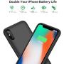 QTshine Battery Case for iPhone X/XS/10, Newest [6500mAh] Protective Portable Charging Case Rechargeable Extended Battery Pack for Apple iPhone X/XS/10(5.8) Backup Power Bank Cover - Black