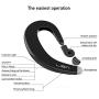 Ear-Hook Bluetooth Headphone,Wireless Non Ear Plug Single Ear Bluetooth Headset with Mic,Painless Wearing Bluetooth Earpiece 8-10 Hrs Playtime for Cell Phone(Black)