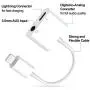 [Apple MFi Certified] Lightning to 3.5 mm Headphone Adapter Dual Ports Dongle Charger Jack&AUX Audio 3.5 mm Earphone Accessory,for iPhone 11/11 Pro/X/8,7 Plus/8 Plug and Play Support All iOS System