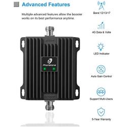 Cell Phone Signal Booster for Home and Office - Boost 4G LTE Data for Verizon AT&T and T-Mobile - 65dB Dual Band 700MHz Band 12/17/13 Cellular Repeater kit with High Gain Panel/Yagi Antennas