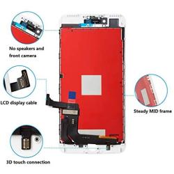 for iPhone 7 Plus Screen Replacement White LCD Screen 5.5" Touch Display 3D Digitizer Frame Assembly Set Compatible with A1661, A1784, A1785 with Screen Protector and Repair Tools Kit