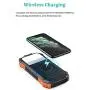 Hiluckey Solar Charger 16000mAh Wireless Portable Charger with 2 USB Ports Waterproof Power Bank with 15 LEDs Flashlight Outdoor External Battery Pack for iPhone, Samsung, iPad and More