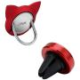 Magnetic Phone Ring Red, Cat Cell Phone Ring Stand with Car Mount, 360 Degree Magnet Finger Ring Holder for Cell Phones and Tablets (1 Set,Red)