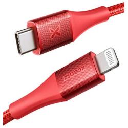 Xcentz iPhone 11 Charger, USB C to Lightning Cable [3ft Apple MFi Certified] Fast Charging Power Delivery Nylon Braided iPhone Cable for iPhone 11/11 Pro/11 Pro Max/XS Max/XS/XR/X/8/8 Plus, Red