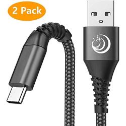 USB C Cable,USB Type C Cable【2 Pack 6FT】 Fast Charger Cord Nylon USB C Charging Cable for Samsung Galaxy S9/S8/A50/A51/A71/A20/A21/A20e/A10e/A01/S20,Note 9/8,LG Stylo 4/5 K51,LG V30/V20/V40/G6/G5,Moto