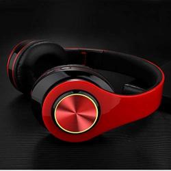 GT Power Gaming Headphones Wireless On Ear Bluetooth Headsets with Microphone Deep Bass Wireless Headphones Over Ear, Cool LED Lights, 10H Playtime for PC IPad Phone Mac Gaming (Red)