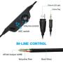 Gaming Headset with Mic, Headphones Stereo Over Ear Bass 3.5mm Microphone Noise Canceling 7 LED Light Soft Memory Earmuffs(Free Adapter)