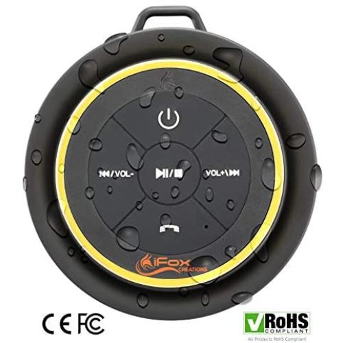 iFox iF012 Bluetooth Shower Speaker - Certified Waterproof - Wireless It Pairs Easily to All Your Bluetooth Devices - Phones, Tablets, Computer, Radio