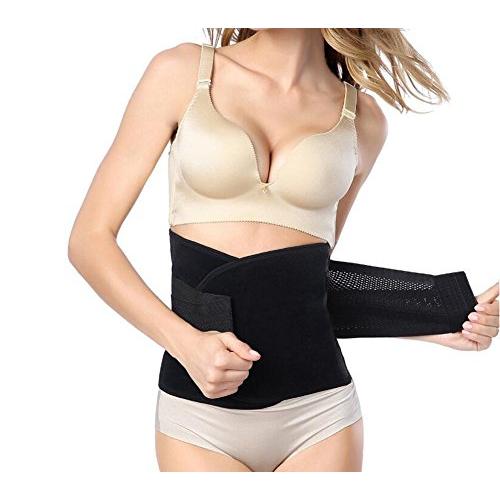 1PCS Black Exercise Slimming Body Shaper Belly Belt-Back Support Breathable Elastic Postnatal Recovery Tummy Trimmer Waist Trainer for Postnatal Recovery Re-Shaping Slimming (XL)