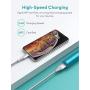 Xcentz iPhone Charger 10ft, Apple MFi Certified Lightning Cable, Braided Nylon High-Speed iPhone Cable with Premium Metal Connector for iPhone 11/X/XS/XR/XS Max/8/7/6/5S/SE, iPad Mini/Air, Silver