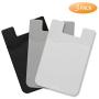 Card Holder for Back of Phone, SHANSHUI Phone Wallet Silicone Credit Card Holder Pocket Pouch Compatible with iPhone, Android & Most Smartphones (Black, White,Gray / 3 pcs)