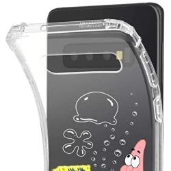 Lupct for Samsung S10 Case, Soft TPU Protective Shockproof Cartoon Cute Mobile Phone Spongebob&Patrick Fashion Design Cover Skin Slim Fit Funny Fun Ultra-thin Bumper Clear Shell for Samsung Galaxy S10