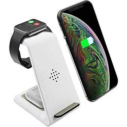 Wireless Charger, 3 in 1 Qi-Certified Fast Wireless Charging Station Charger Stand Dock for iPhone 11/11pro/11pro Max/X/XS/XR/Xs Max/8/8 Plus, Apple Watch Series 5/4/3/2/1, AirPods 1/2/Pro, Samsung S9