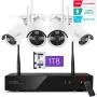 [2020 Dual WiFi 8-CAM 1080p] xmartO 8-Camera WiFi Security Camera System Wireless with 4X 1080P WiFi IP Cameras for Home and Business Surveillance (Dual WiFi Routers in NVR,100ft IR, 1TB HDD)