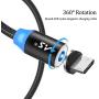 Magnetic Charging Cable, A.S 3 in 1 Magnetic Phone Charger Cable, Compatible with Mirco USB, Type C Smartphone and iProduct Device (4 Pack,1ft/3ft/6ft/6ft)