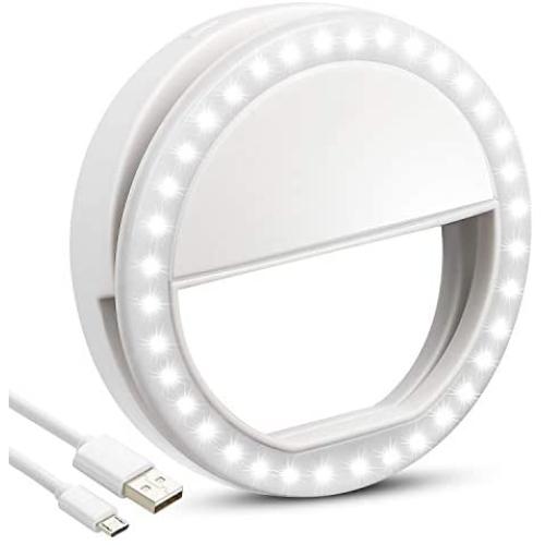 Selfie Ring Light with 36 LED, Portable Rechargeable LED Selfie Ring Light for Cell Phone Laptop Camera