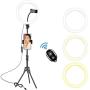 10" LED Selfie Ring Light with Tripod Stand and Phone Holder for Live Stream, Makeup Light with Stand, Tiktok YouTube Video Photography, Compatible for iPhone Android