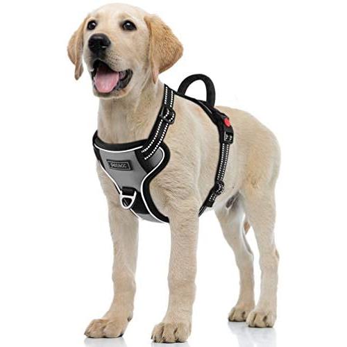 Petacc Dog Harness No-Pull Pet Harness Adjustable Pet Reflective Vest Dog Walking Harness with D-Ring Buckle and Handle for Small Medium Large Dogs