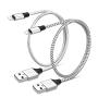 Phone Charger Cable Silver with Highspeed - Sagmoc Shiny USB Charging Cord Nylon Braided【5 Pack】10FT 2X6FT 3FT 2FT Compatible with XS/XS MAX/XR/X/8/8Plus/7/7Plus/6/6Plus/6s/6sPlus/5/5s/AIR/PRO and Mor